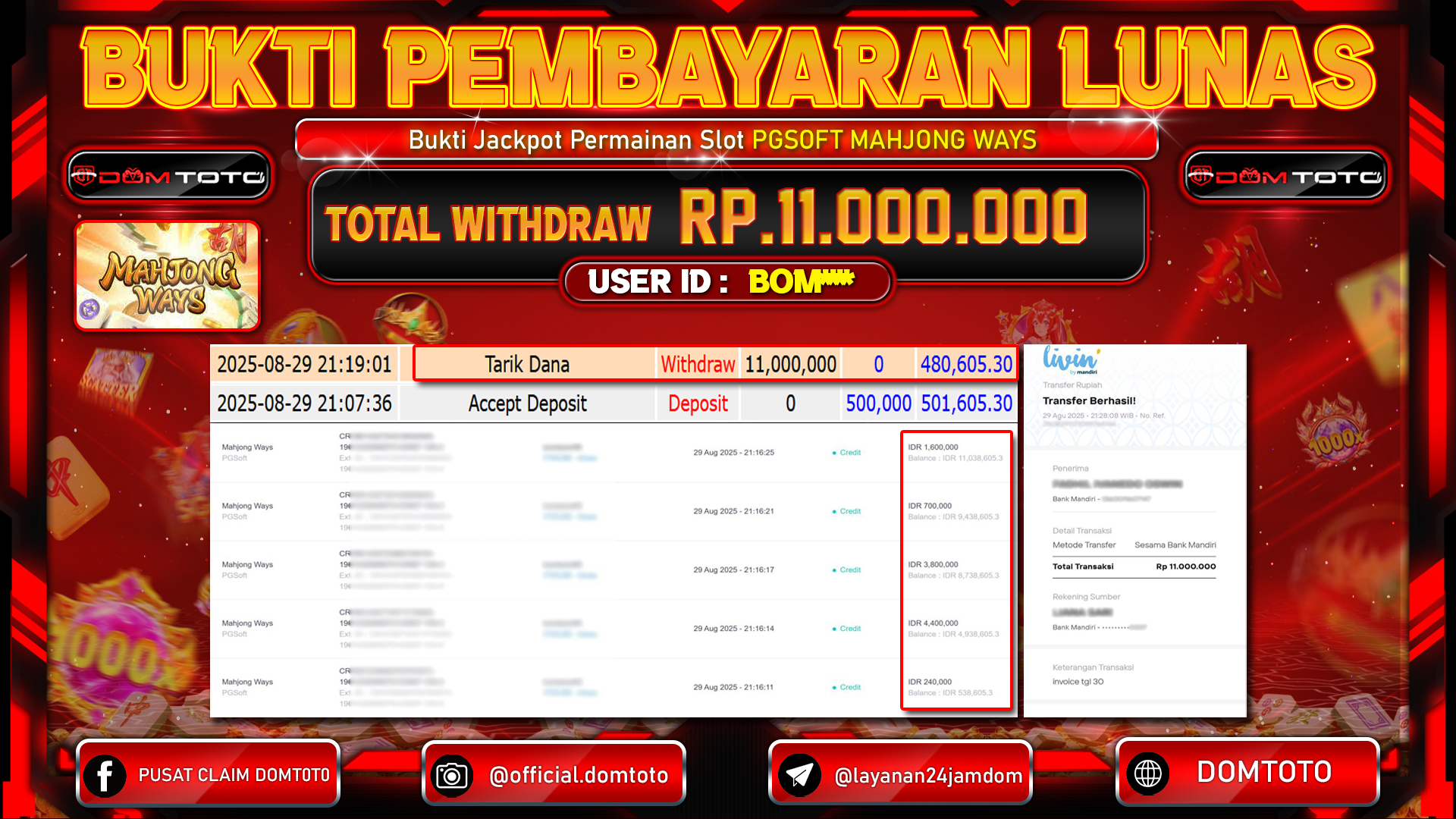 JACKPOT SLOT MAHJONG WAYS 2 29 AGUSTUS  2025